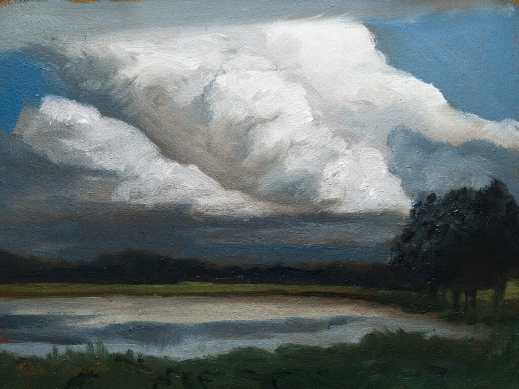 Soft Clouds behind Lake